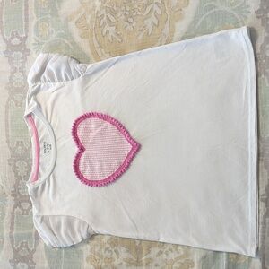 Girls Size M Crown & Ivy White Tee with Pink Heart